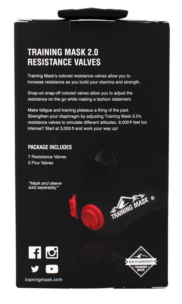 Elevação Training Mask 2.0 Válvulas de Resistência Vermelho - Válvulas 7 Training Mask - Imagem 2