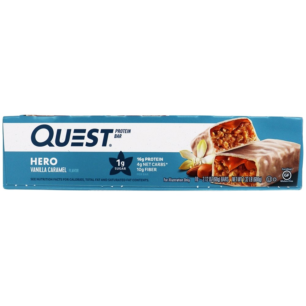 Hero Protein Bar Box Vanilla Caramel - 10 Barras Quest Nutrition - Imagem 3