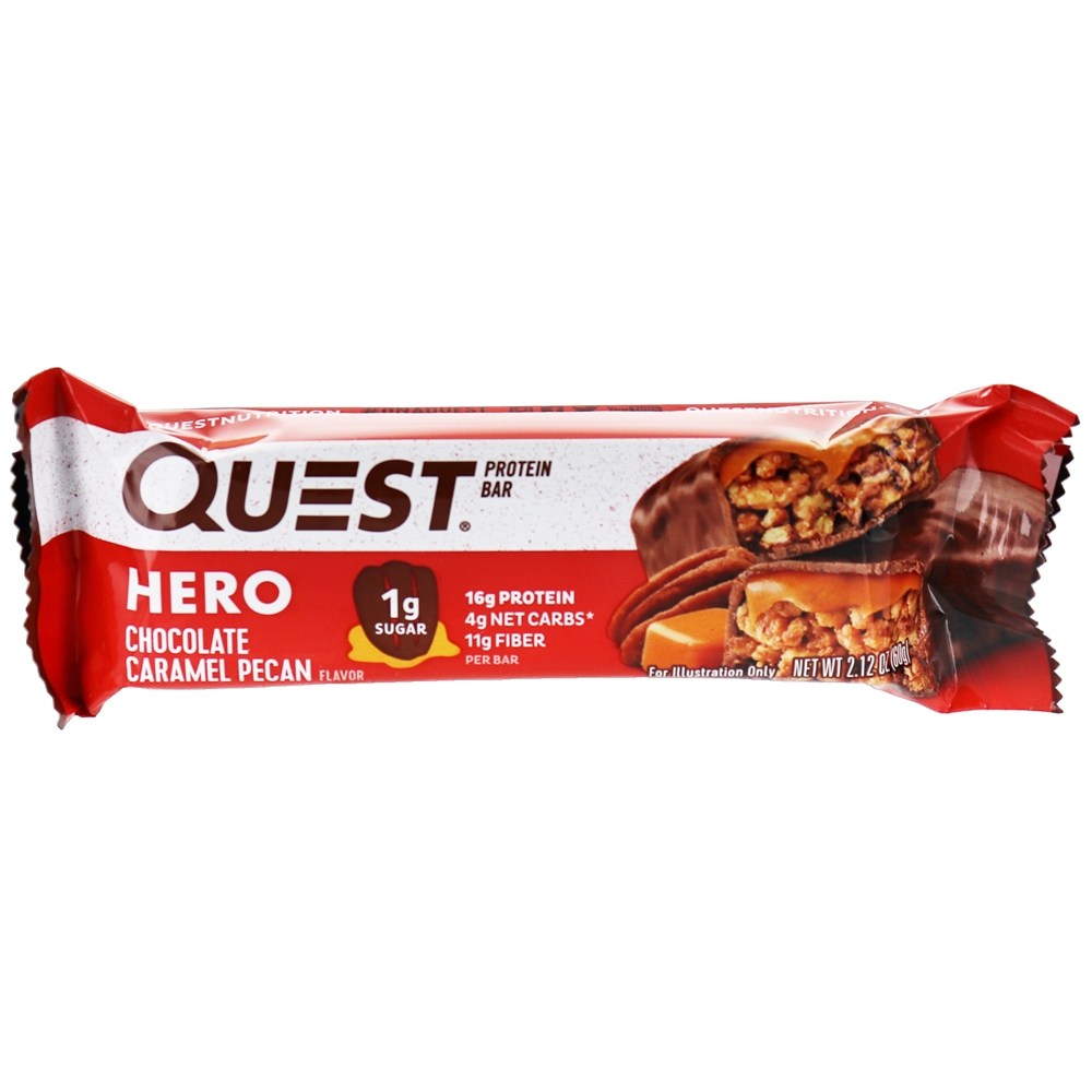 Hero Protein Bar Box Chocolate Caramel Pecan - 10 Barras Quest Nutrition - Imagem 5