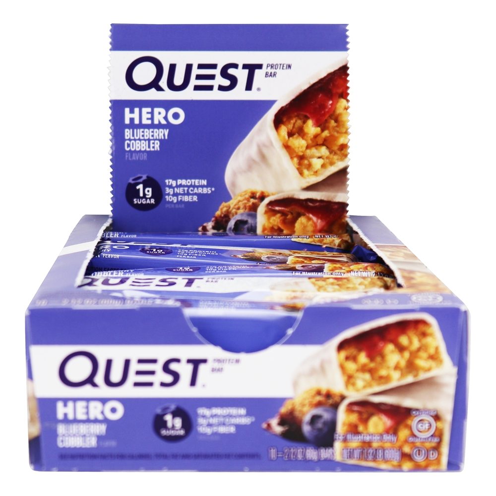 Hero Protein Bar Box Blueberry Cobbler - 10 Barras Quest Nutrition - Imagem 2