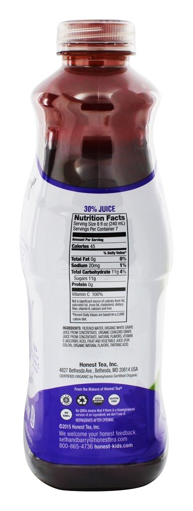 Honest Kids Suco de bebida de suco de uva orgânico - 59 fl. oz. Honest - Imagem 2