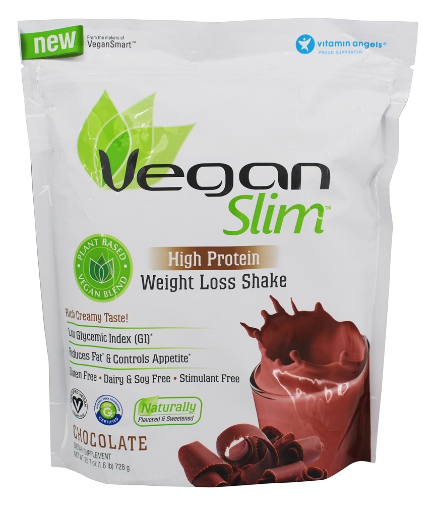 VeganSlim alta proteína perda de peso Shake Chocolate - 25.7 oz. Naturade