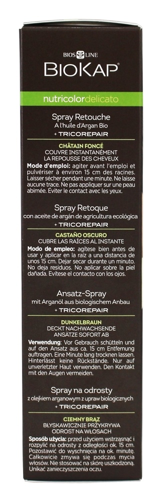 Coloração de cabelo Nutricolor Spray retocar marrom escuro - 2.5 fl. oz. BioKap - Imagem 4