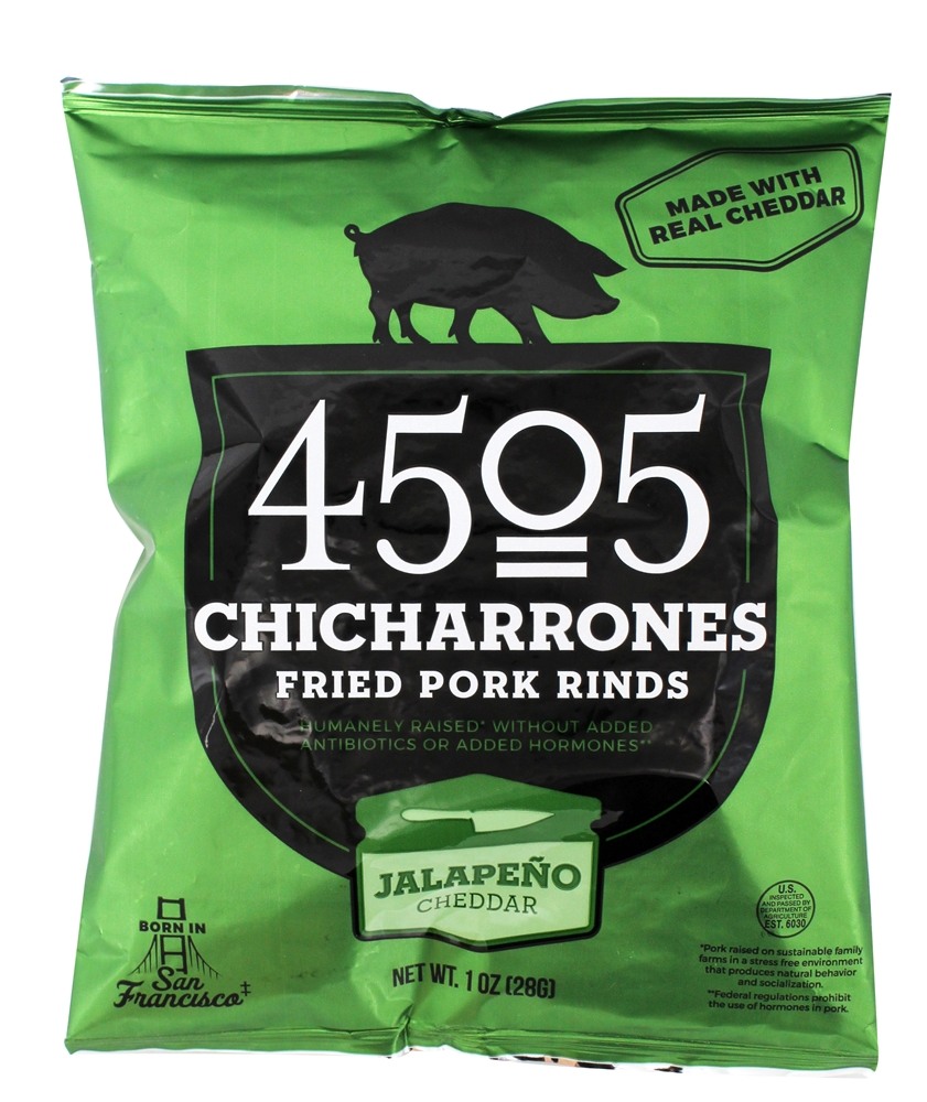 Cheddar frito de Cheddar de cascas de porco de Chicharrones - 1 oz. 4505 Meats