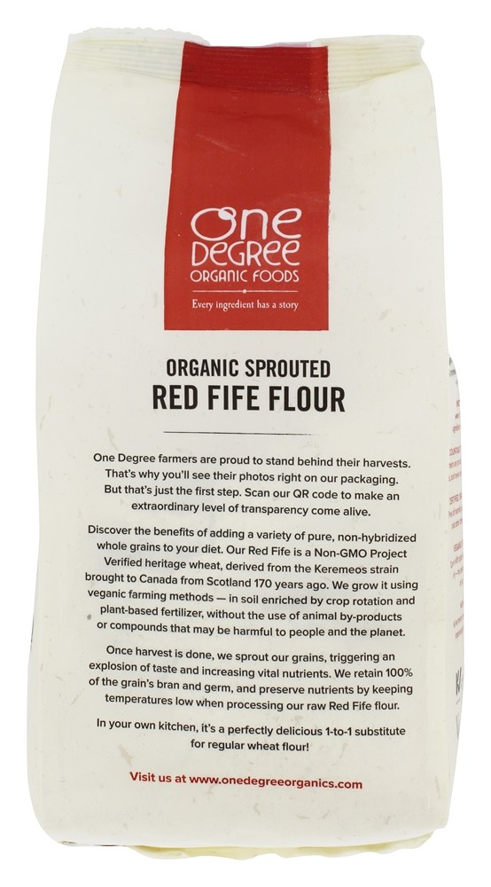 Farinha de Fife Vermelha Orgânica - 32 oz. One Degree Organic Foods - Imagem 3