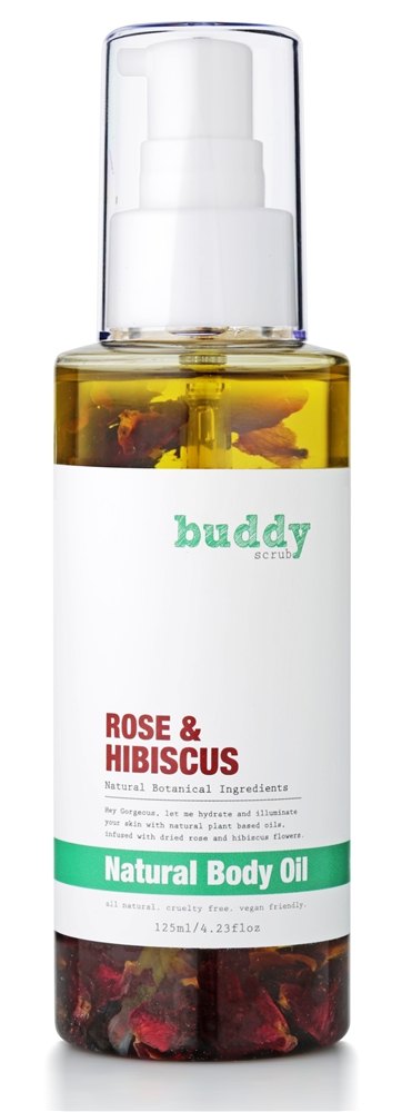 Óleo Corporal Natural Rose & Hibiscus - 4.23 fl. oz. Buddy Scrub