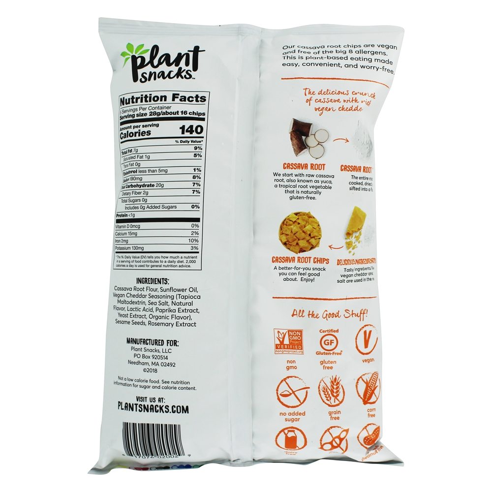 Cheddar de raiz de mandioca Cheddar vegan - 5 oz. Plant Snacks - Imagem 2