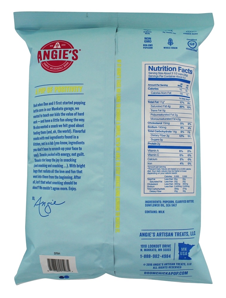 Manteiga De Pipoca Real - 4.4 oz. Angie's BOOMCHICKAPOP - Imagem 2