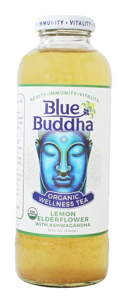 Chá de bem-estar orgânico Lemon Elderflower - 14 fl. oz. Blue Buddha