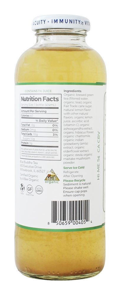 Chá de bem-estar orgânico Lemon Elderflower - 14 fl. oz. Blue Buddha - Imagem 2
