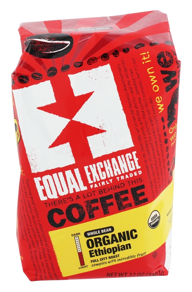 Assado completo da cidade inteira do café etíope orgânico do feijão - 12 oz. Equal Exchange