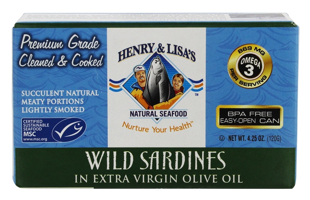 Sardinhas Selvagens em Azeite Virgem Extra - 4.25 oz. Henry & Lisa's Natural Seafood