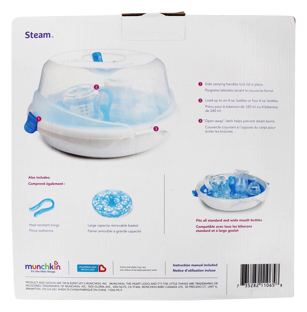 Esterilizador para mamadeira com microondas a vapor Munchkin Inc. - Imagem 2