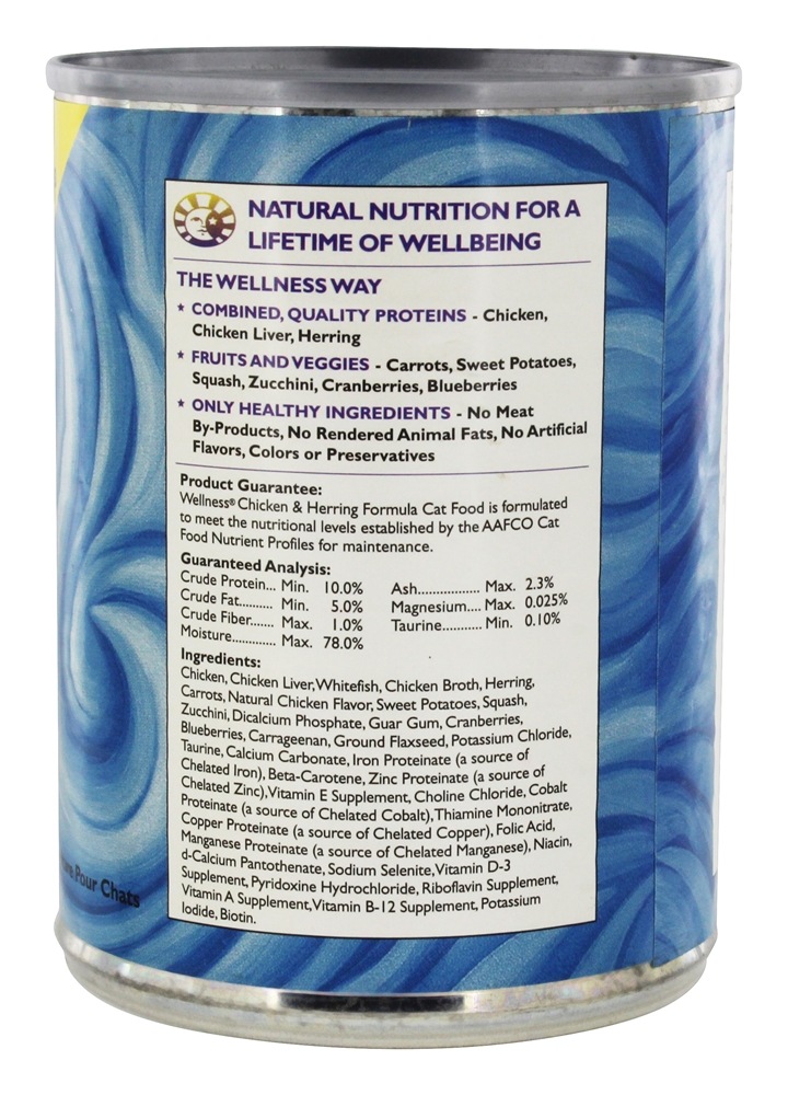Alimento natural livre de grãos para gatos Fórmula de frango e arenque - 12.5 oz. Wellness Pet - Imagem 2