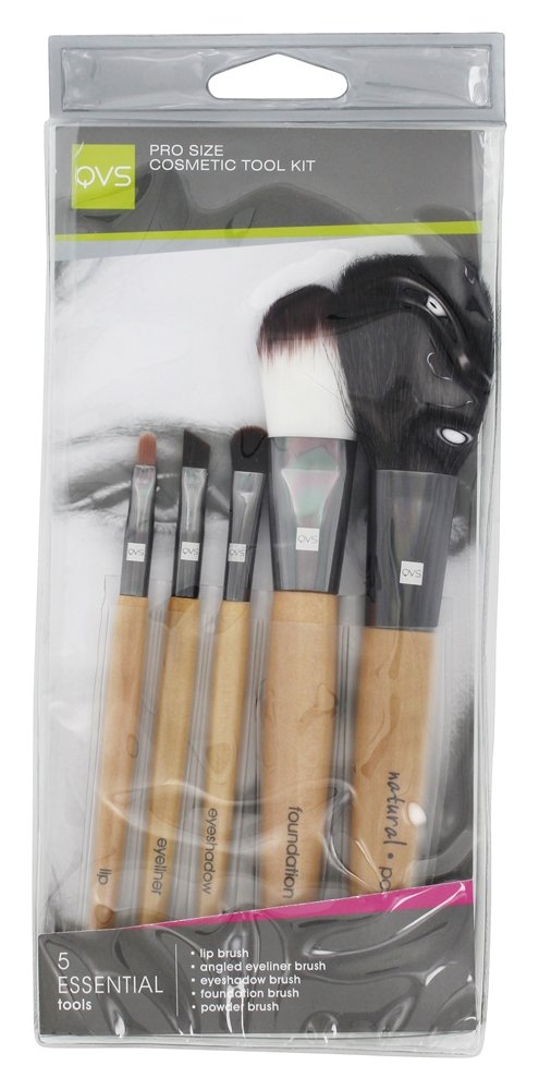 Kit de ferramentas de pincéis cosméticos tamanho Pro - 5 Contagem QVS