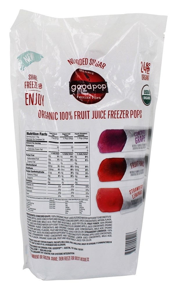 Orgânico Freezer Pops Variedade Empacotar - Pacote 24 Goodpop - Imagem 2