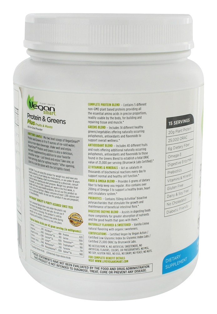VeganSmart Proteínas & Verduras em Pó Sabor Creme de Baunilha - 22.8 oz. Naturade - Imagem 3