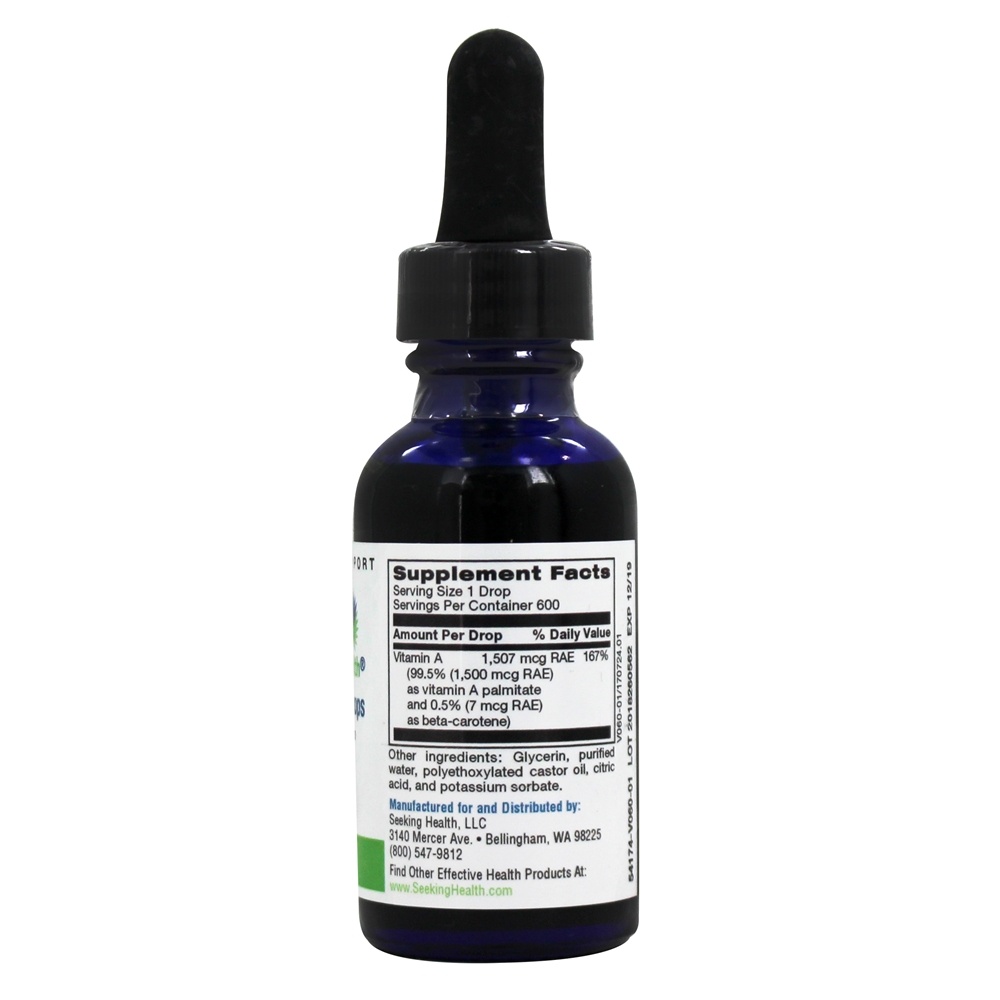 A vitamina A diminui 1507 mcg. - 1 fl. oz. Seeking Health - Imagem 2