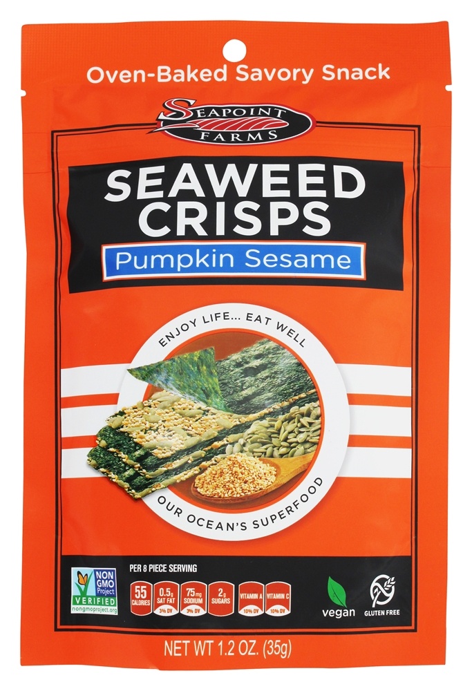 Crisps de algas Gergelim de abóbora - 1.2 oz. SeaPoint Farms