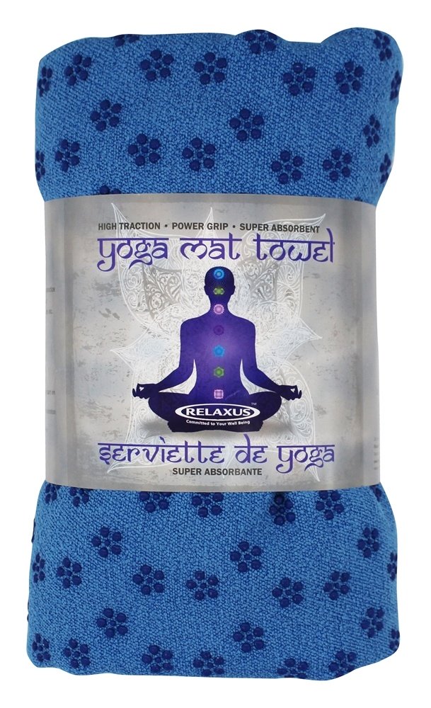Toalha de yoga antiderrapante azul Relaxus