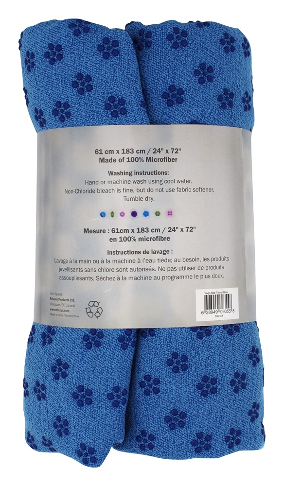 Toalha de yoga antiderrapante azul Relaxus - Imagem 3
