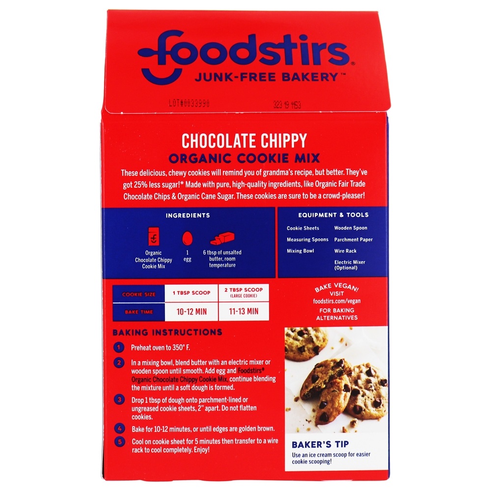 Mistura De Bolachas De Chocolate Orgânico - 13.05 oz. Foodstirs - Imagem 3