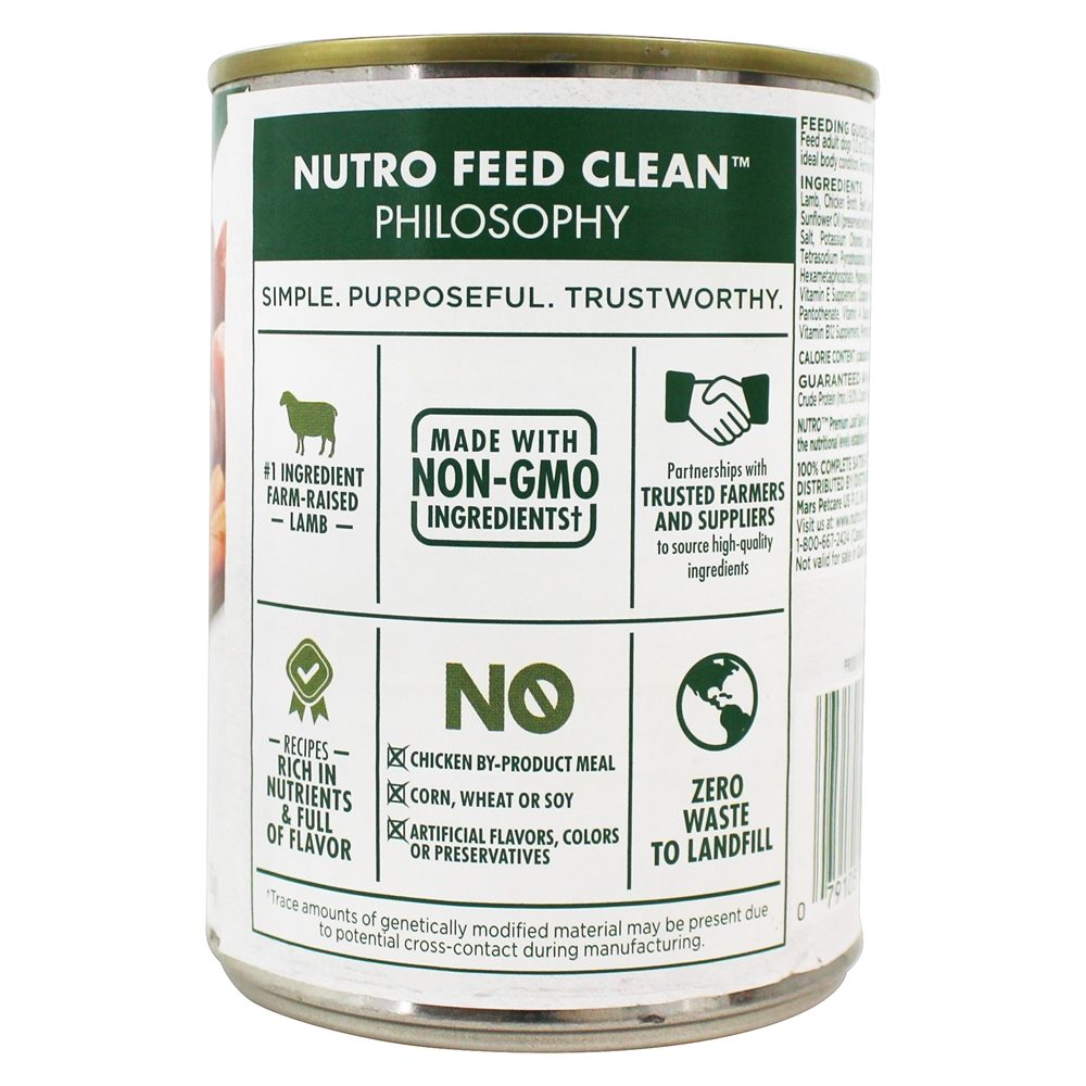 Cozinha Clássicos Prêmio Pão Adulto Enlatados Cão Comida Grama Alimentado Cordeiro & Marrom Arroz Jantar - 12.5 oz. Nutro - Imagem 2