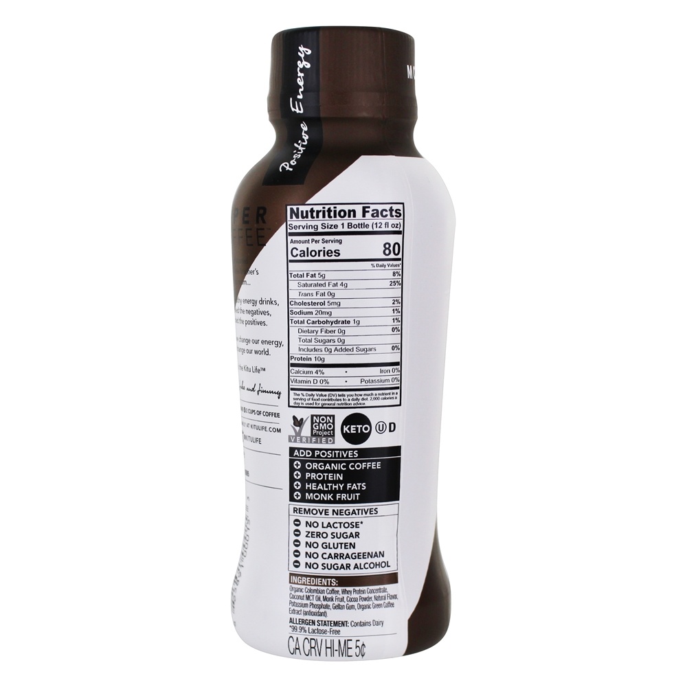 Super café com proteína + MCT Oil Mocha - 12 fl. oz. Kitu - Imagem 2