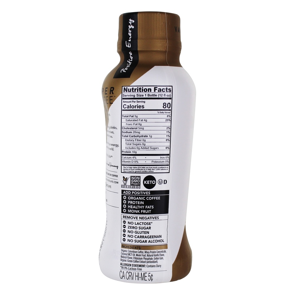 Super café com proteína + baunilha de óleo MCT - 12 fl. oz. Kitu - Imagem 2