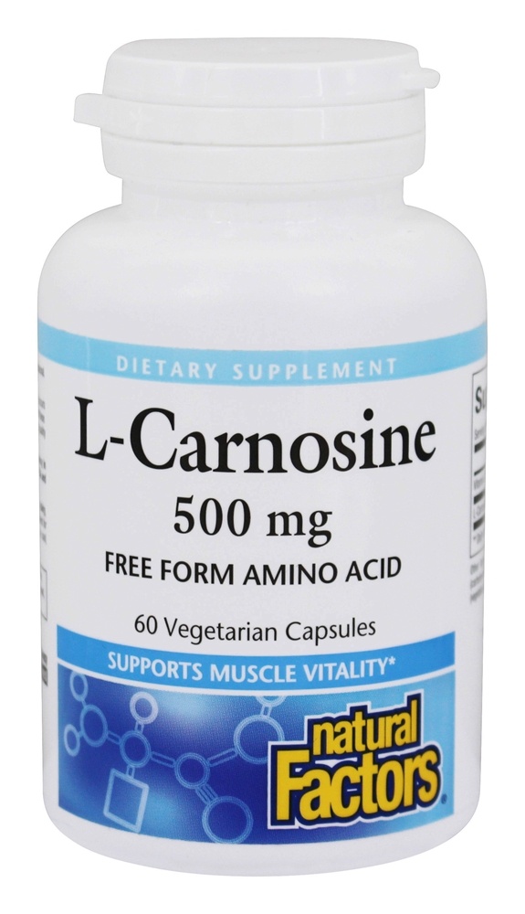 Aminoácido de Forma Livre de L-Carnosina 500 mg. - Cápsulas vegetarianas 60 Natural Factors