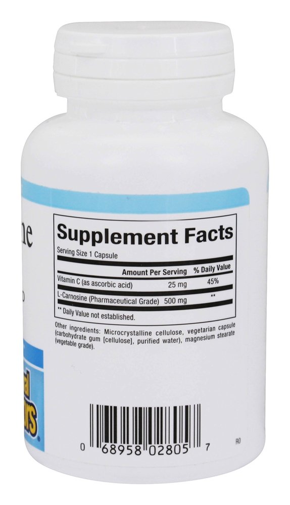 Aminoácido de Forma Livre de L-Carnosina 500 mg. - Cápsulas vegetarianas 60 Natural Factors - Imagem 2