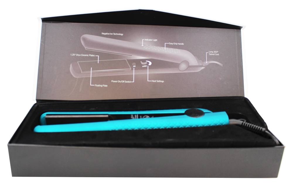 Cerâmica ônix 1.25 "Alisador de fusão de ferro liso azul HerStyler - Imagem 4