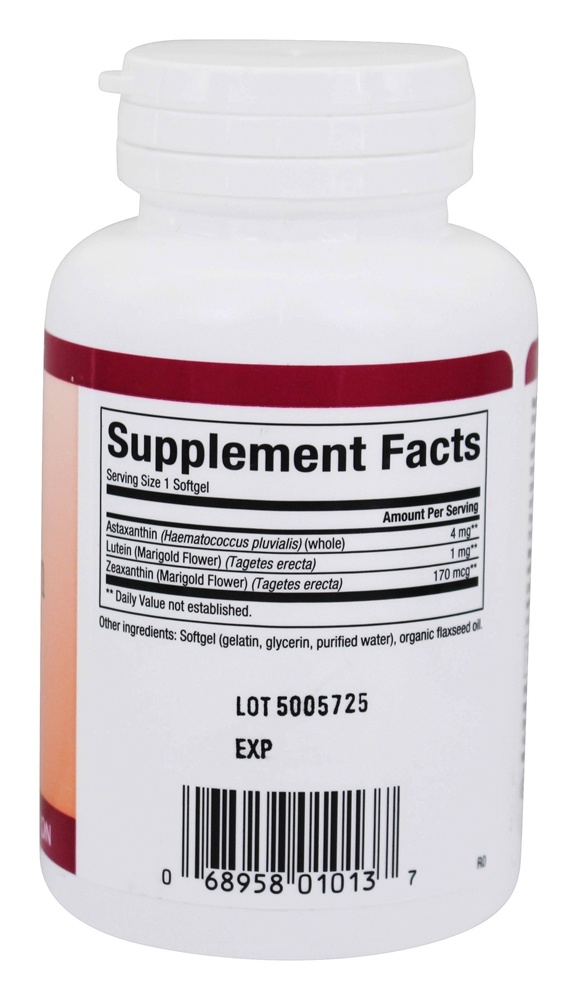 Astaxantina e proteção poderosa contra células 4 mg. - 60 Softgels Natural Factors - Imagem 2