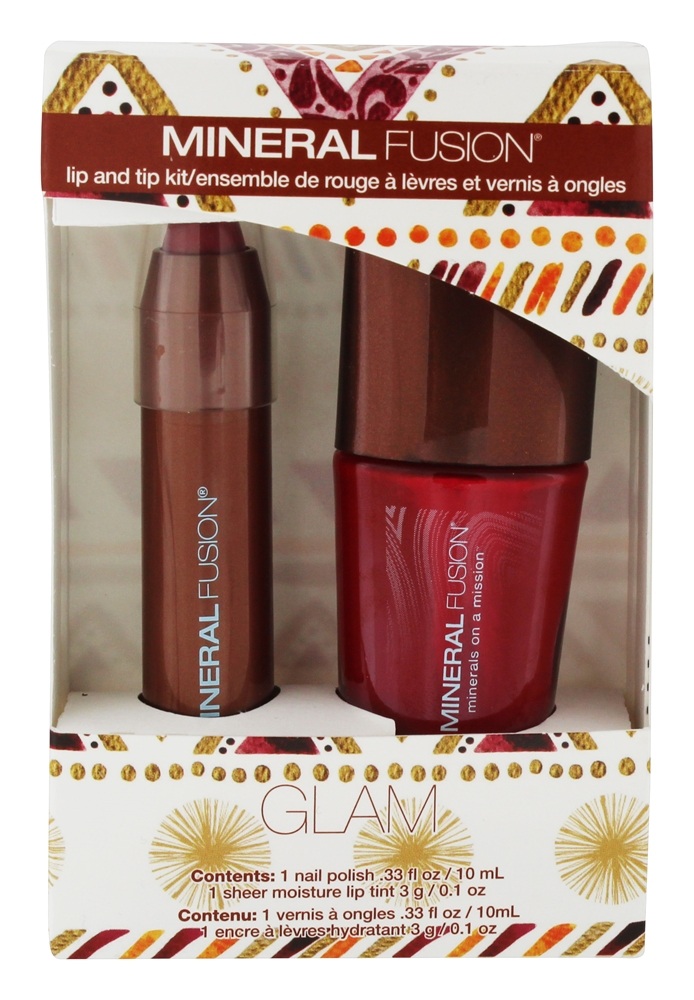 Glam Puro Umidade Lábio Matiz & Carmesim Argila Prego Polonês Conjunto - 2 Peça (s) Mineral Fusion