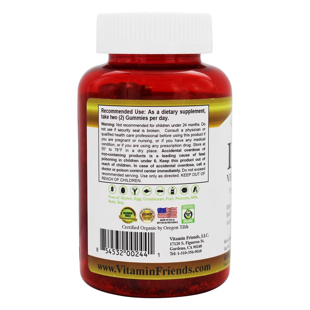 Ferro Vegano em Gomas Para Adultos Sabor Natural de Frutas - 60 Gummies Vitamin Friends - Imagem 3