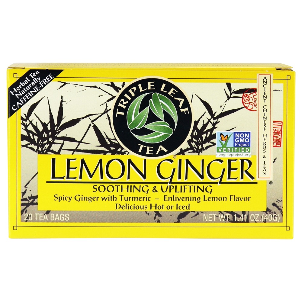 Gengibre Chá Limão - 20 Saquinhos de Chá Triple Leaf Tea