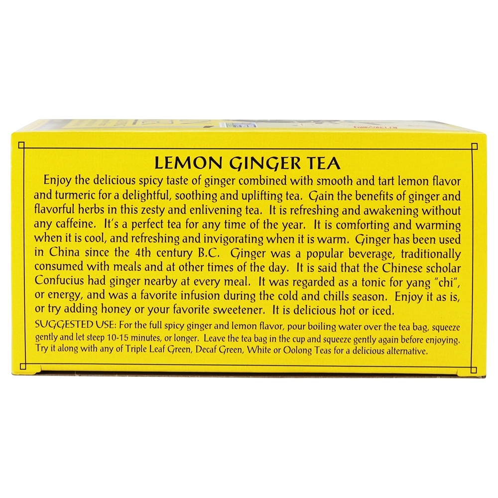 Gengibre Chá Limão - 20 Saquinhos de Chá Triple Leaf Tea - Imagem 3