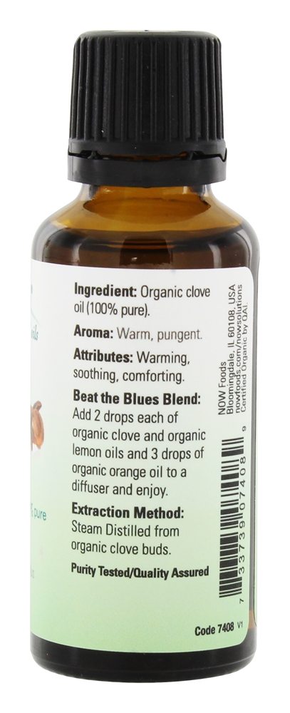 100 % Pure & Cravo-da-índia de óleo essencial orgânico - 1 fl. oz. NOW Foods - Imagem 2