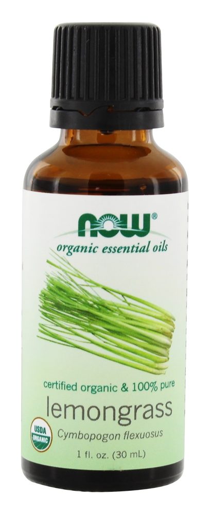 100 % Pure e óleo essencial orgânico Lemongrass - 1 fl. oz. NOW Foods