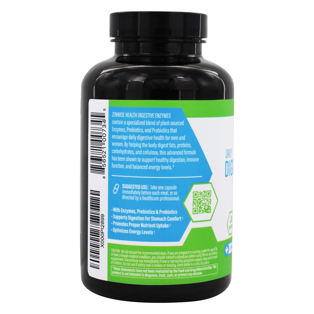 Enzimas Digestivas Diárias com Prebióticos + Probióticos - Cápsulas vegetarianas 180 Zenwise Health - Imagem 3