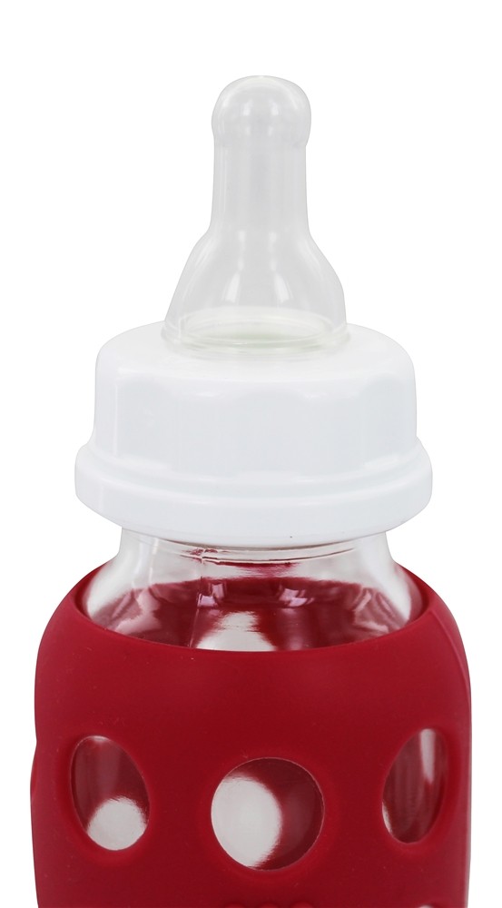 Garrafa De Vidro De Vidro Com Manga De Silicone Framboesa - 9 fl. oz. Lifefactory - Imagem 3