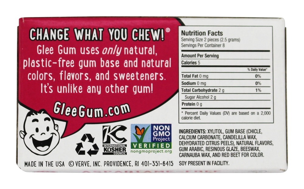 Açúcar adoçado com xilitol Bubblegum livre - Pacote 12 Glee Gum - Imagem 3