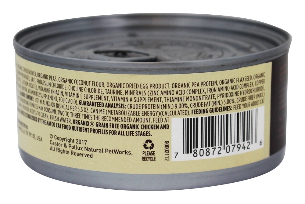 Organix Receita de frango e fígado orgânicos Pate - 5.5 oz. Castor & Pollux - Imagem 3