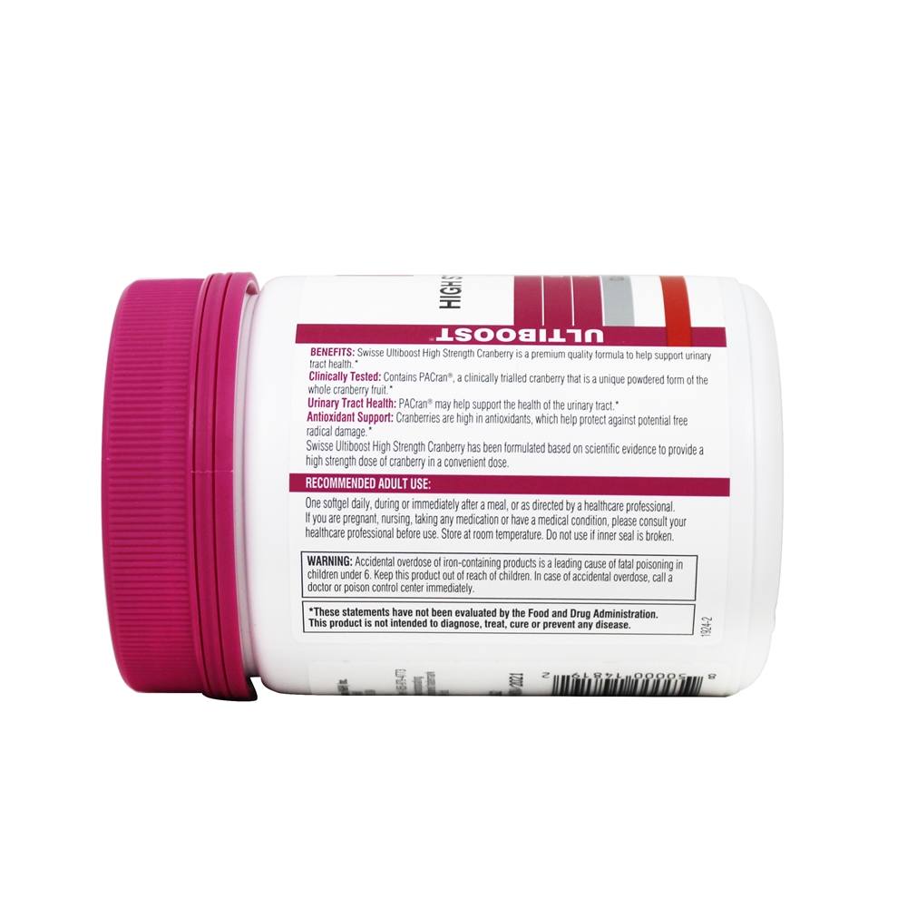 Saúde do trato urinário de cranberry de alta resistência Ultiboost 25000 mg . - 100 Softgels Swisse - Imagem 4