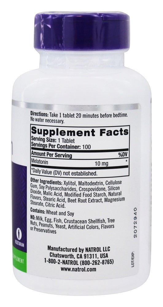 Melatonina Dormir Máximo Força Rápido Dissolver Cítrico 10 mg. - 100 Tablets Natrol - Imagem 2