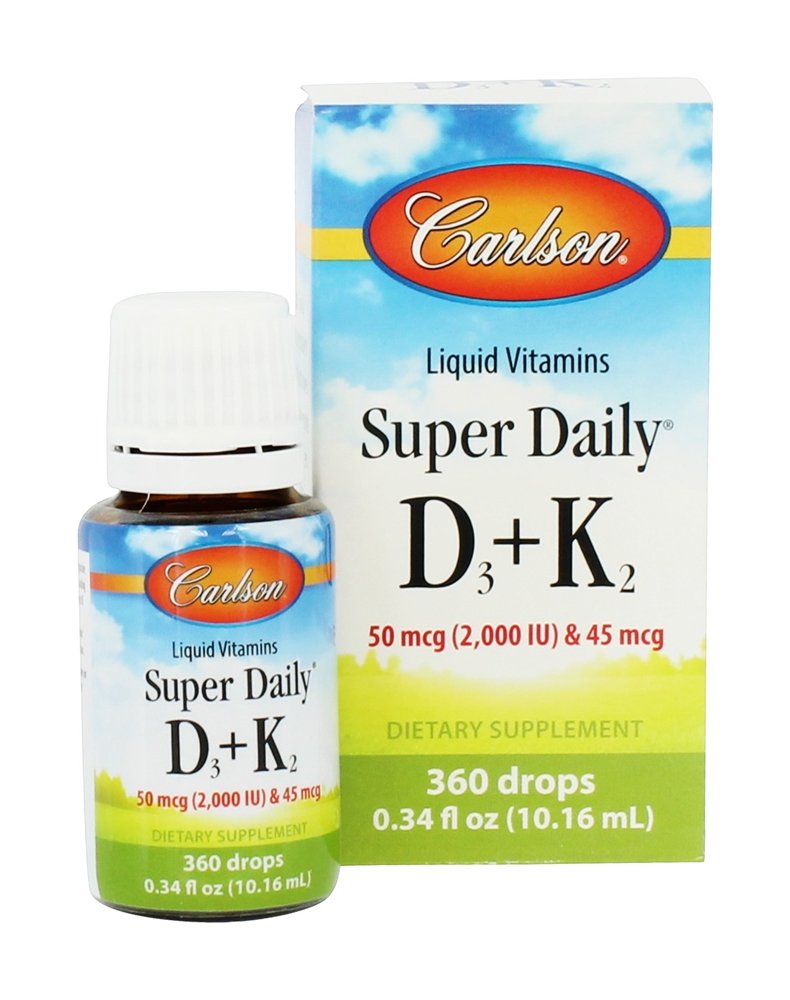 Super Diário Osso Saúde Líquido D3 + K2 - 0.34 fl. oz. Carlson Labs