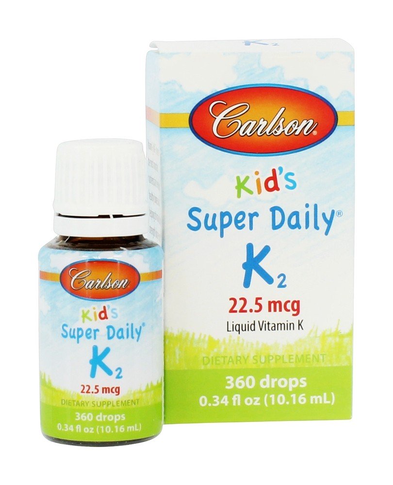 Miúdo Super Diário K2 Líquido para Saudável Ossos 22.5 mcg. - 0.34 fl. oz. Carlson Labs