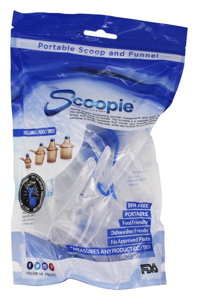 Portable Scoop & Funnel 15cc / 30cc / 60cc / 90cc Clear - Pacote 4 The Scoopie