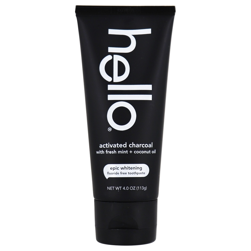 Creme Dental Branqueador de Carvão Ativado Com Menta & Óleo de Coco Sem Flúor - 4 oz. Hello Products - Imagem 2