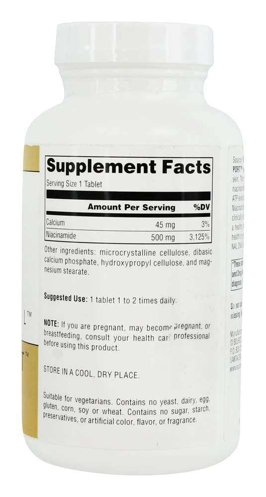 Pele Eterno DNA Pele Apoiar Niacinamida 500 mg. - 240 Tablet (s) Source Naturals - Imagem 2